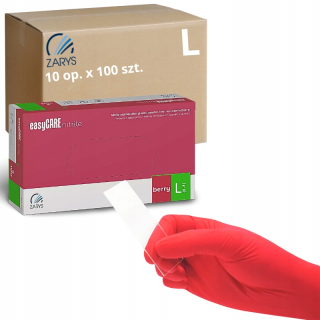 Nitrilové rukavice BEZ PRÁŠKU easyCARE berry ZARYS RASPBERRY rL 100 ks.